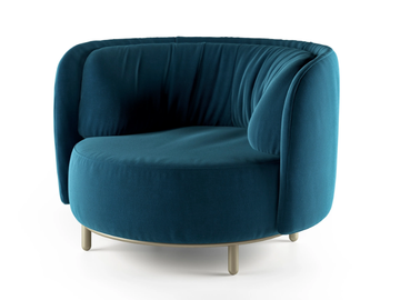 WAVE - Armchair with armrests by Natuzzi Italia - view 2
